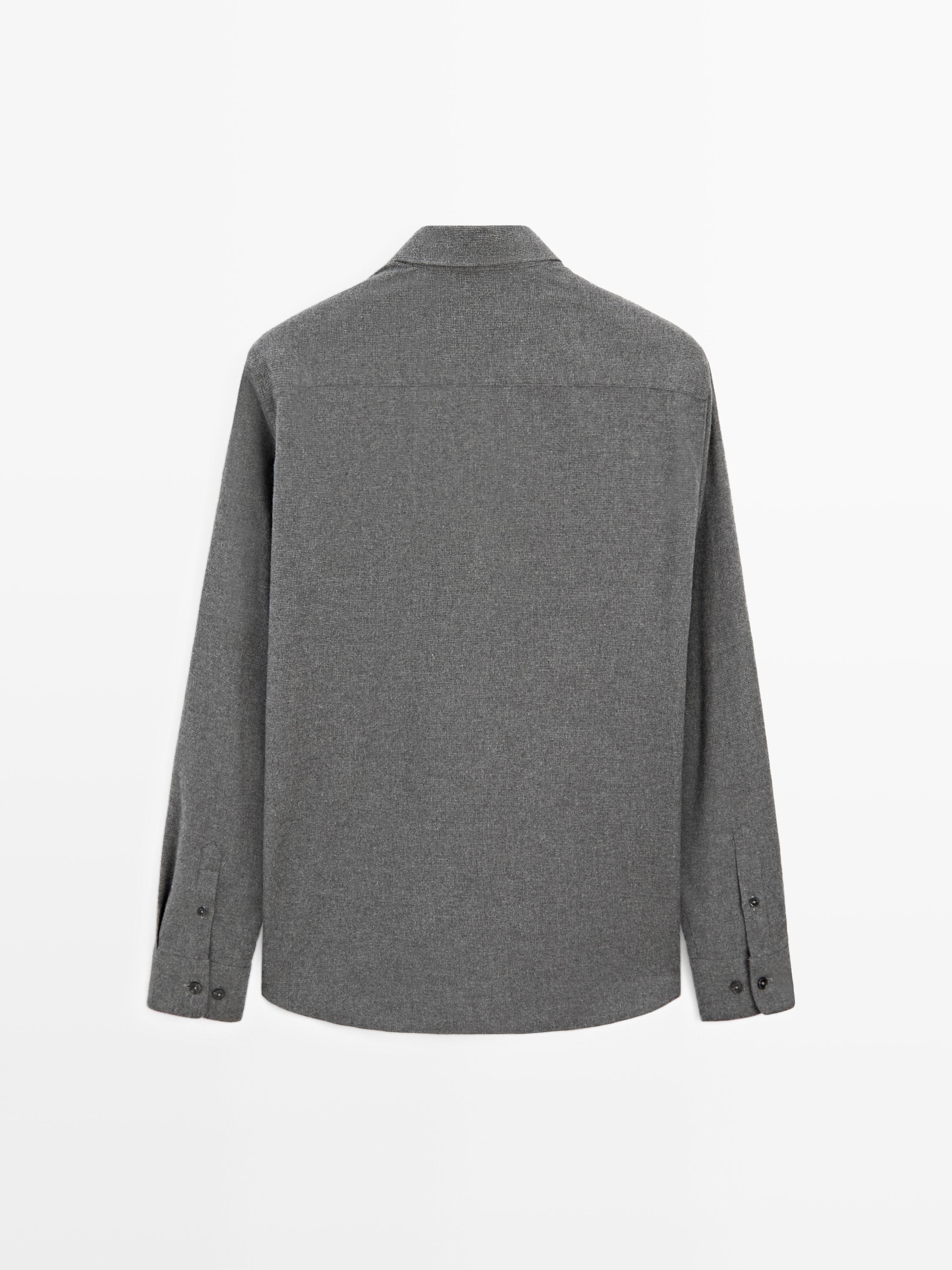 Regular fit check texture melange shirt